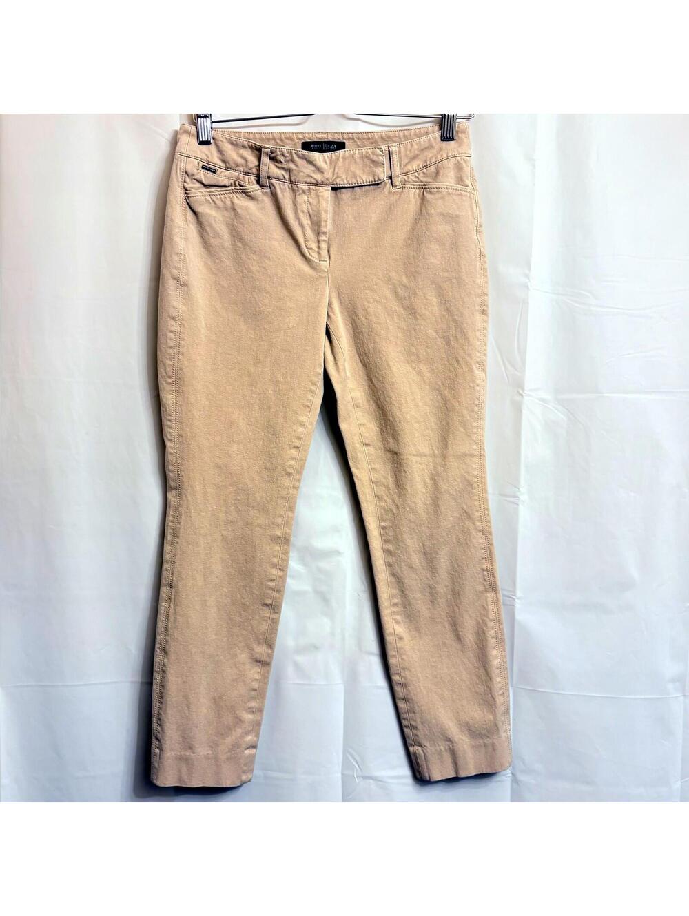 White House Black Market Women's Ankle Khaki Pants Size 2 Tan